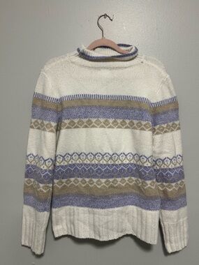 Aspen Christmas Pastel Purple Turtle Neck Ski Sweater